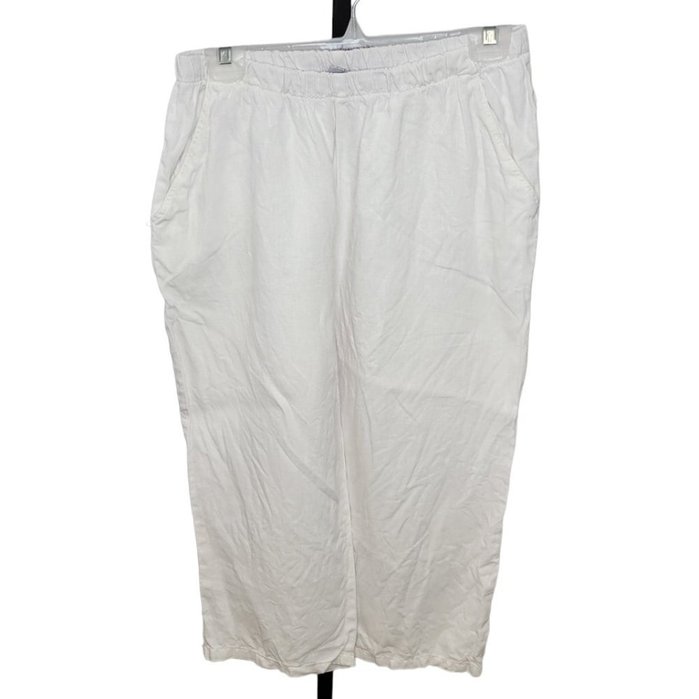 Match Point  100% Linen Crop Culotte Pants